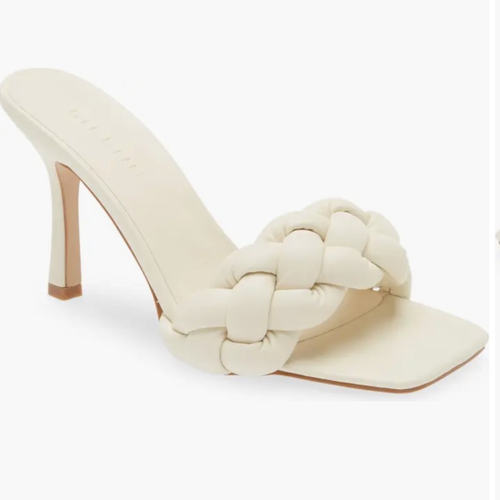 NIB Billini Salida Braid Sandal Heels in Bone